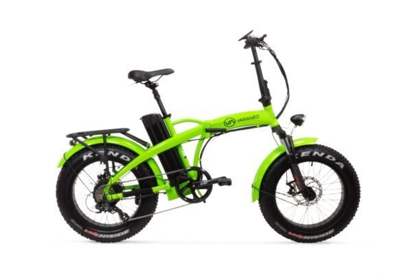 VARANEO Dinky S Elektrisk sammenleggbar tråsykkel på 561,6 Wh batterikapasitet og FATBIKE dekk.