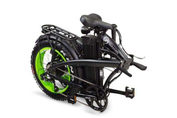 VARANEO Dinky S Elektrisk sammenleggbar tråsykkel på 561,6 Wh batterikapasitet og FATBIKE dekk.
